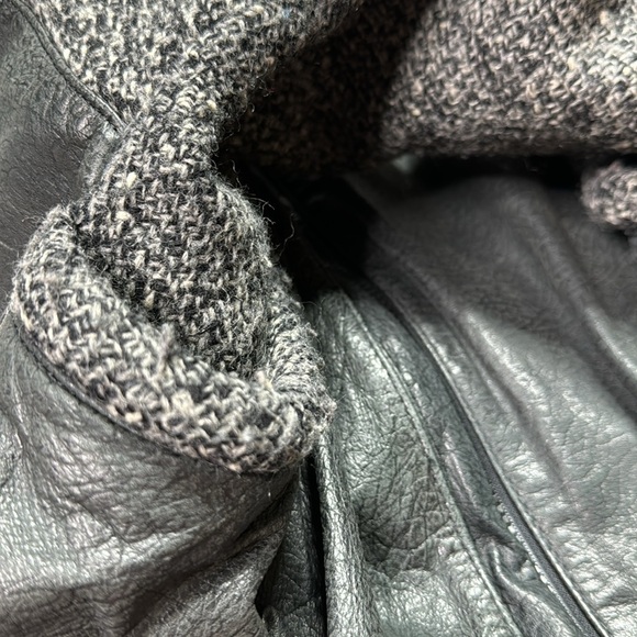 Vintage Winlit Grey Black Wool Leather Jacket Size 11/12 - Picture 12 of 12